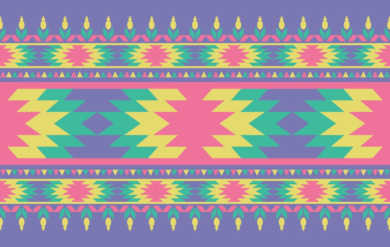 Geometric floral ethnic pastel colors seamless pattern. traditional ethnic style pattern, Designed for background ,wallpaper ,carpet ,clothing ,weaving ,printed pattern ,fabric ,embroidery vector