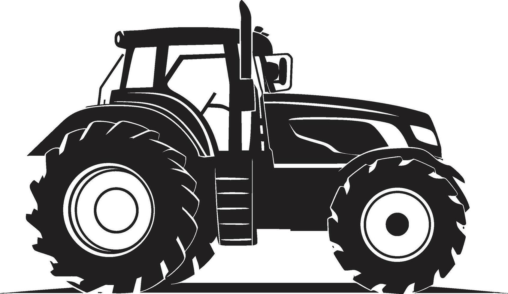 Agrigear Black Tractor Crop Conqueror Robust Tractor Emblem vector