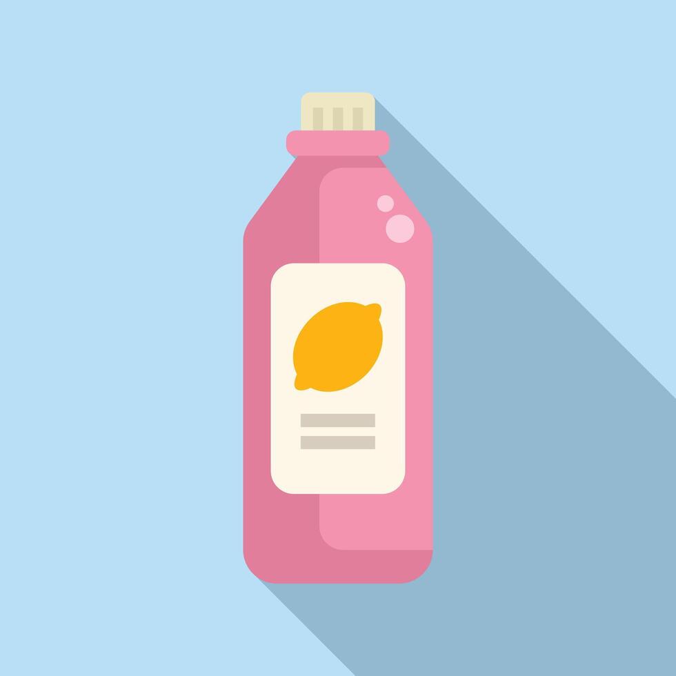 graphic of a pink lemonscented detergent bottle with a label vector