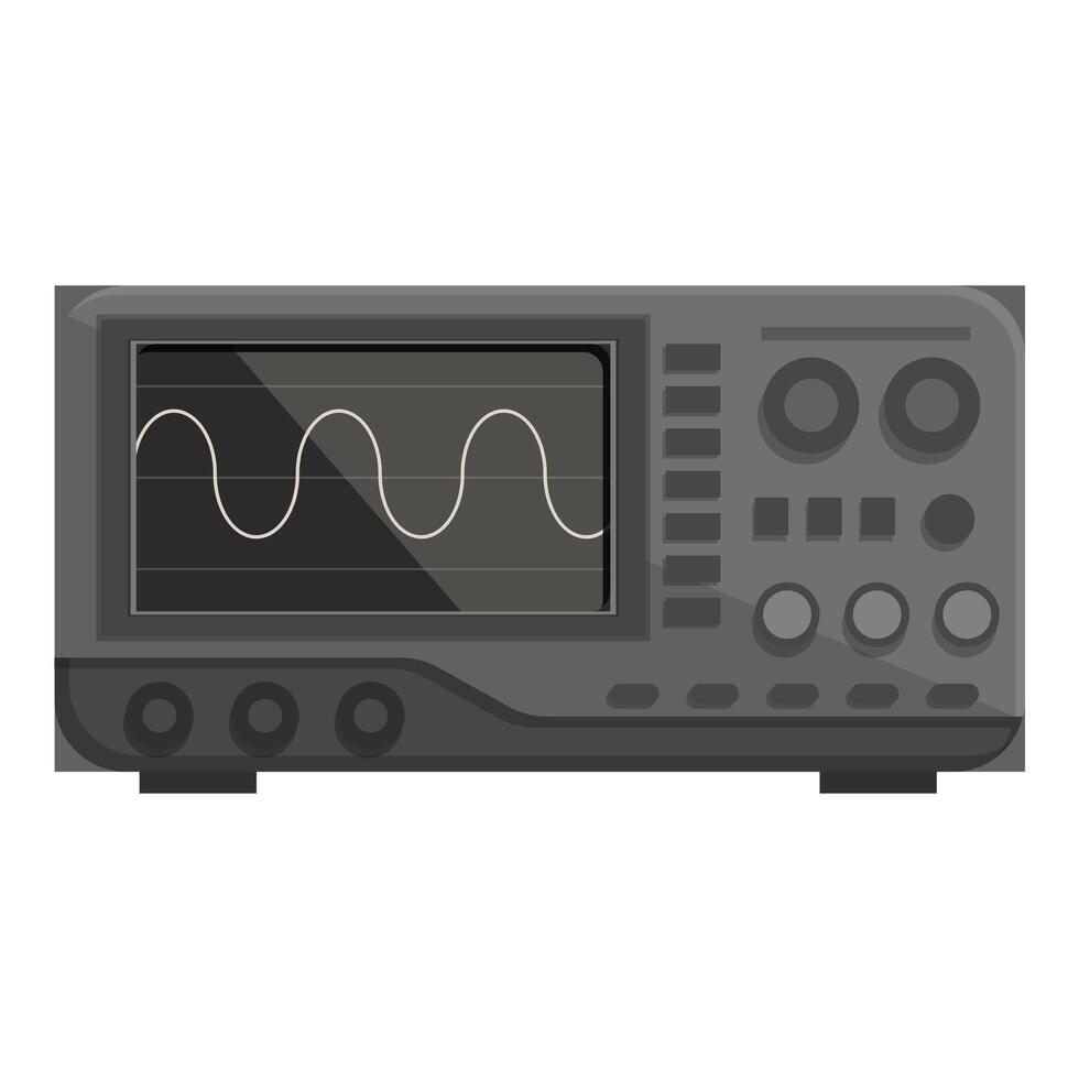 Flat of a modern digital oscilloscope, an essential tool for electronic signal analysis vector