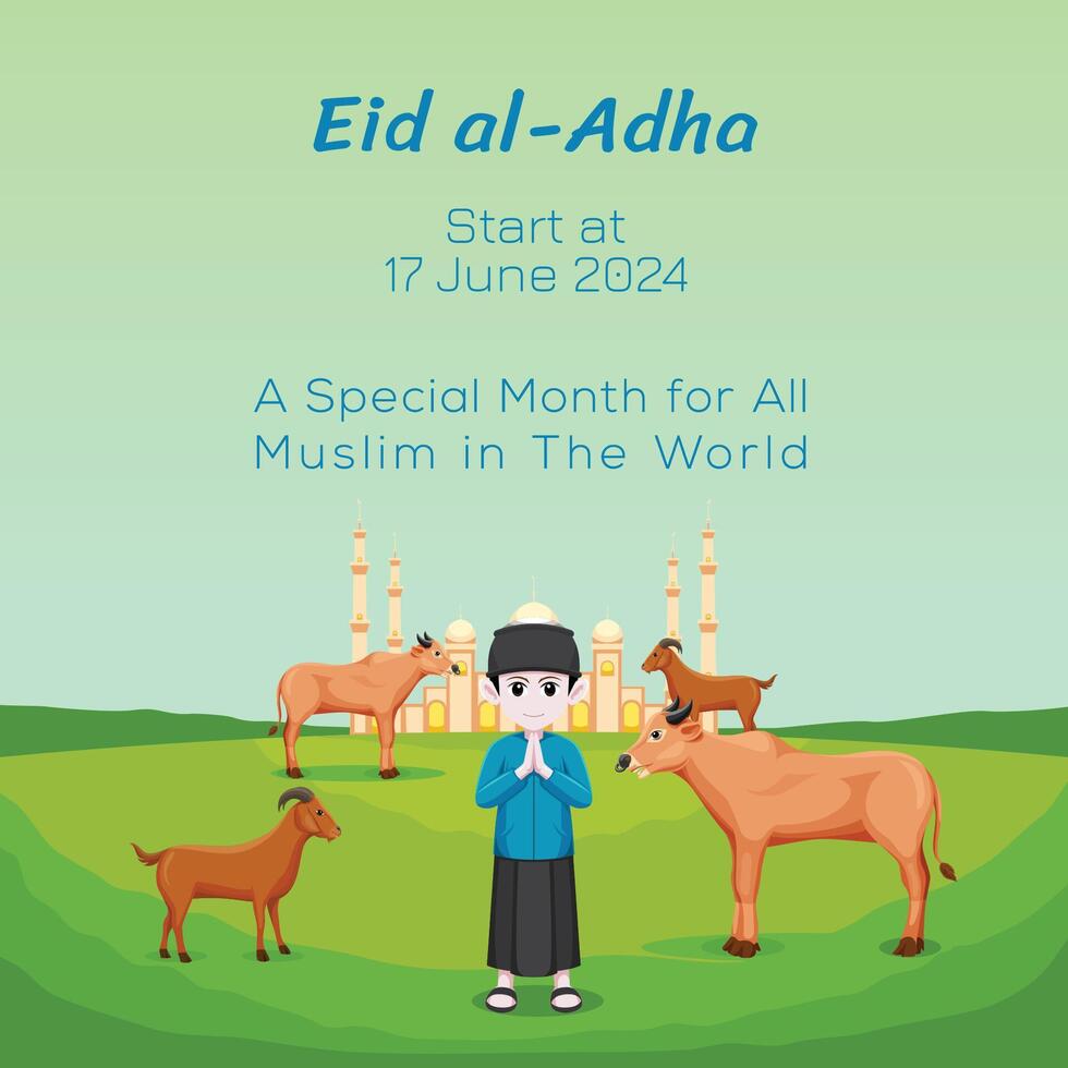 Eid al adha islamic post design vector