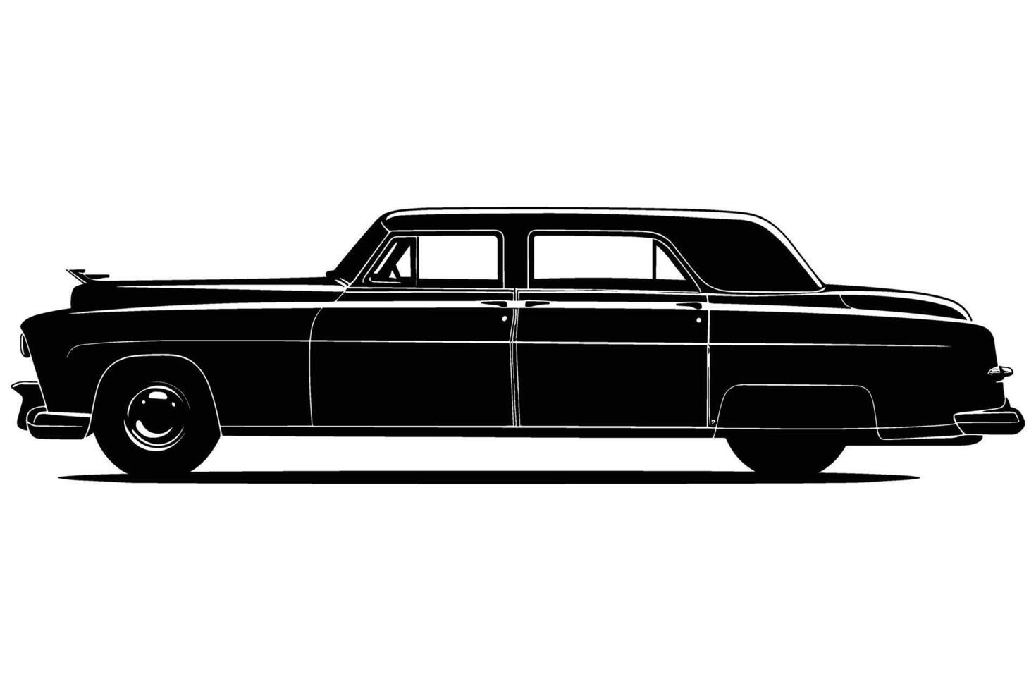 Limousine car Silhouette vector