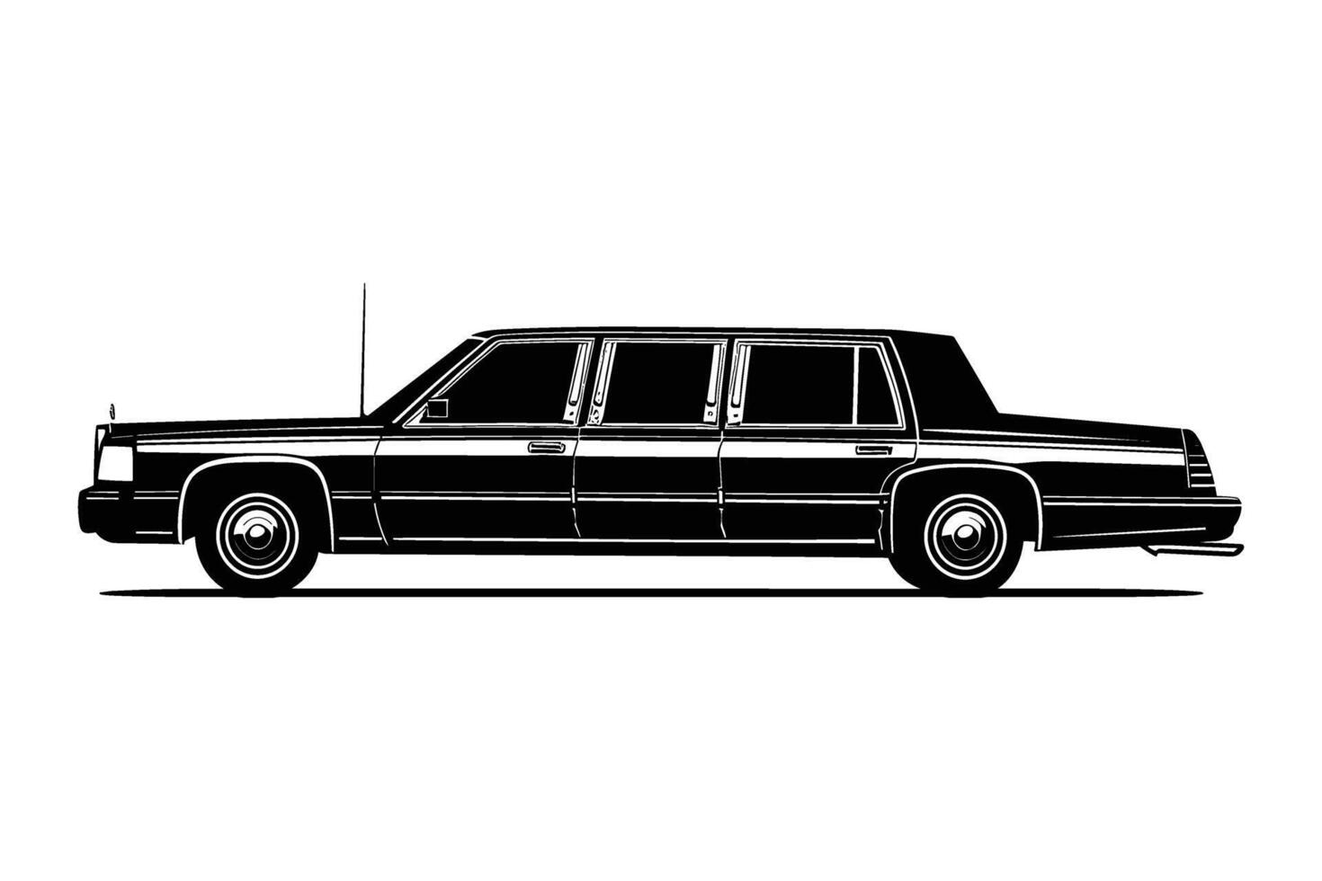 Limousine car Silhouette vector