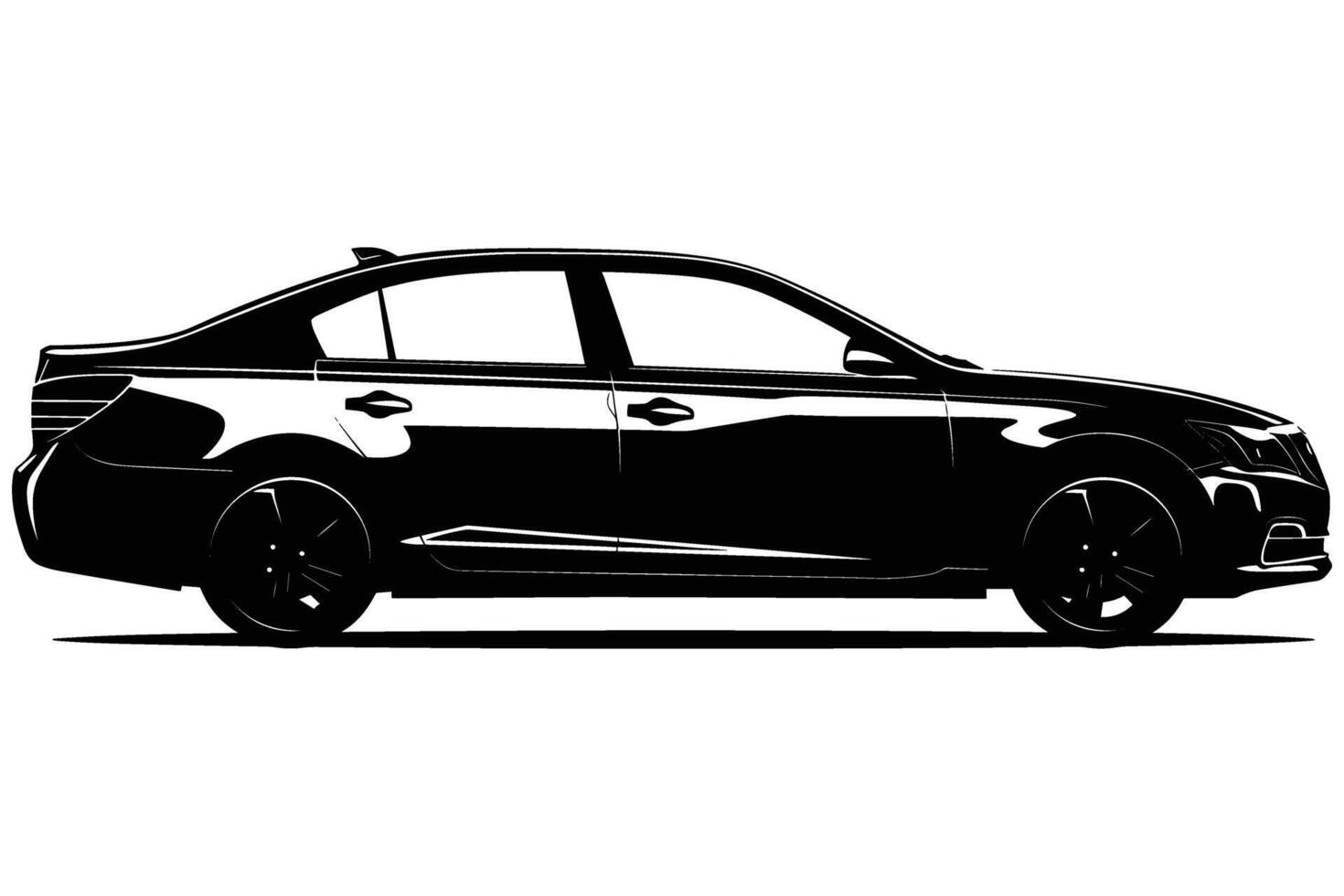 Sedan car silhouette vector