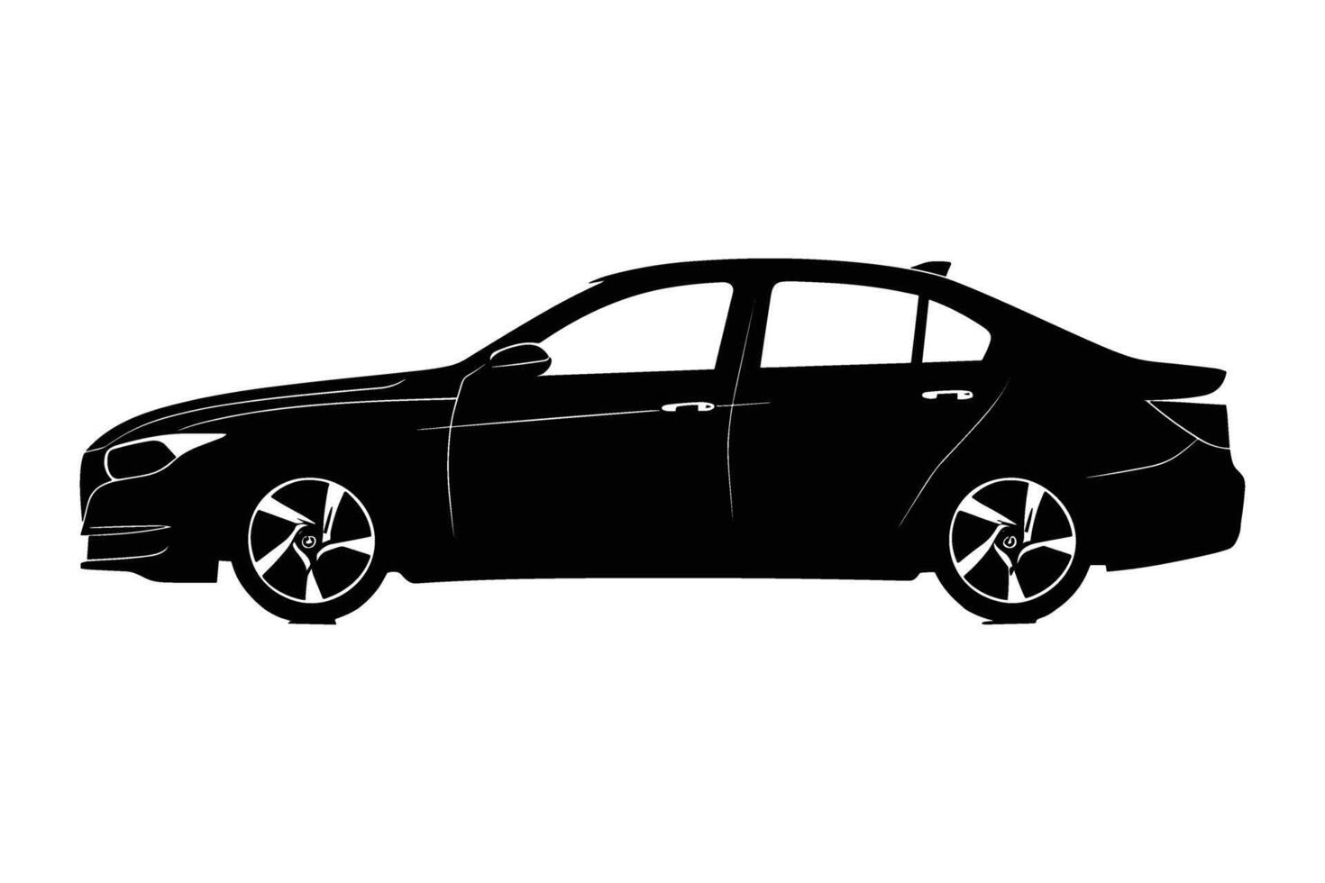 Sedan car silhouette vector
