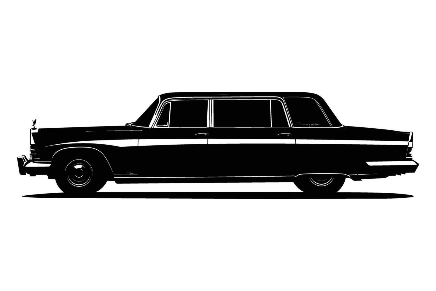 Limousine car Silhouette vector