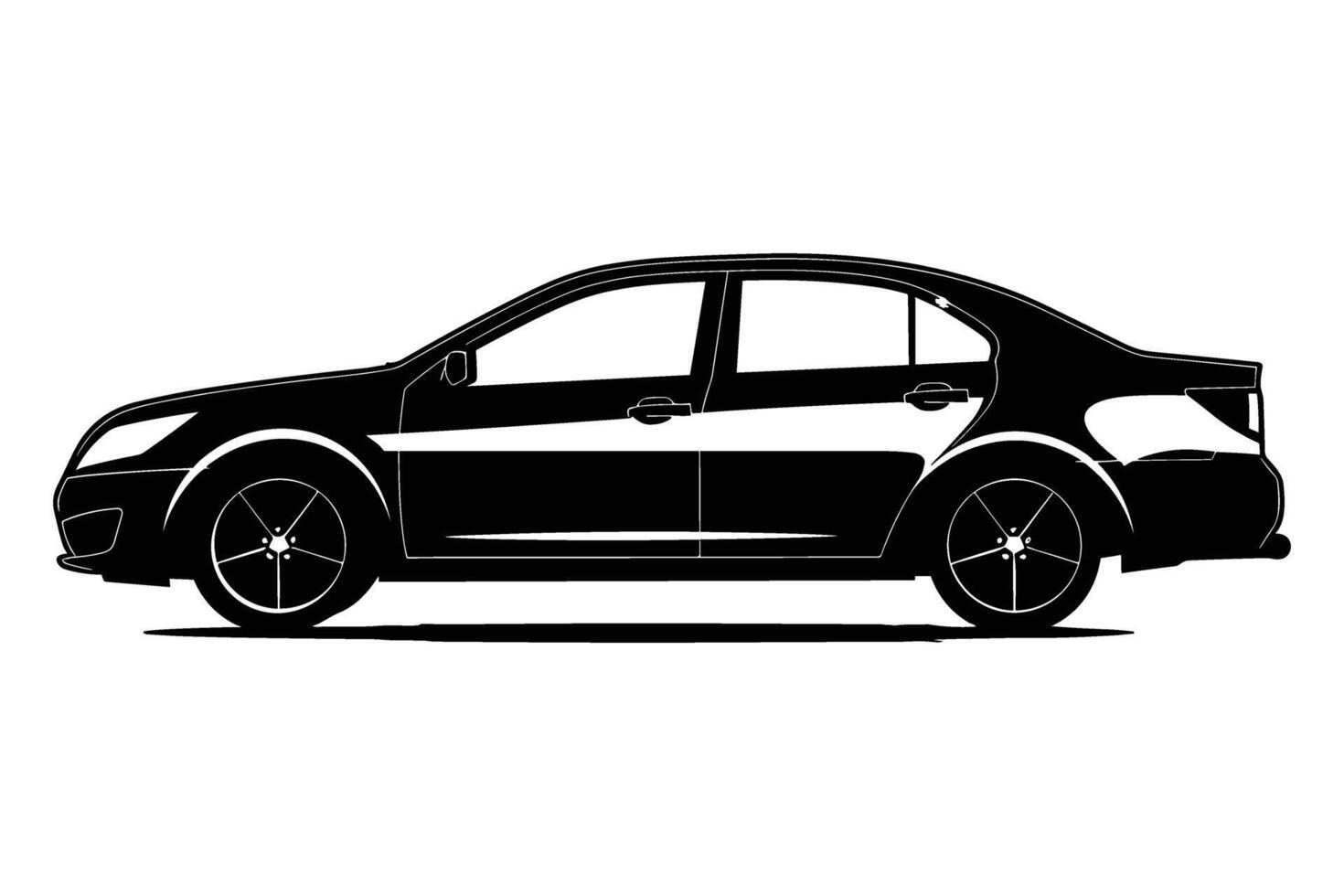 Sedan car silhouette vector