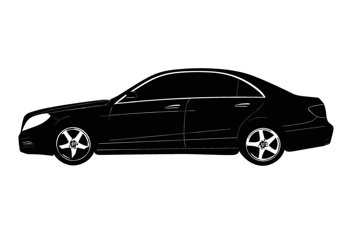 Sedan car silhouette vector