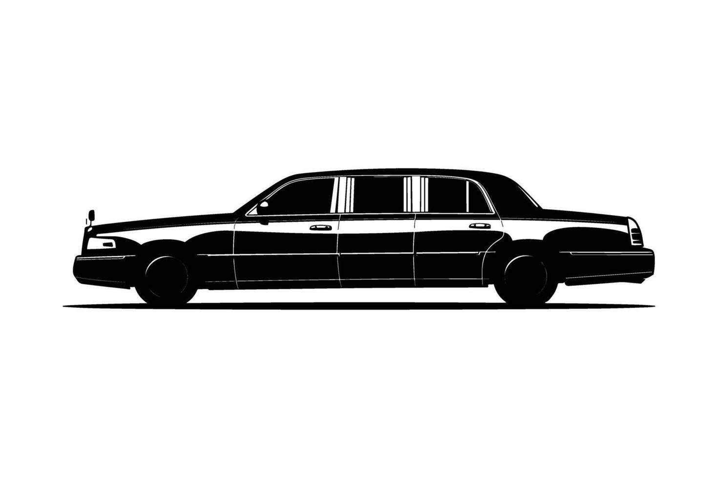 Limousine car Silhouette vector