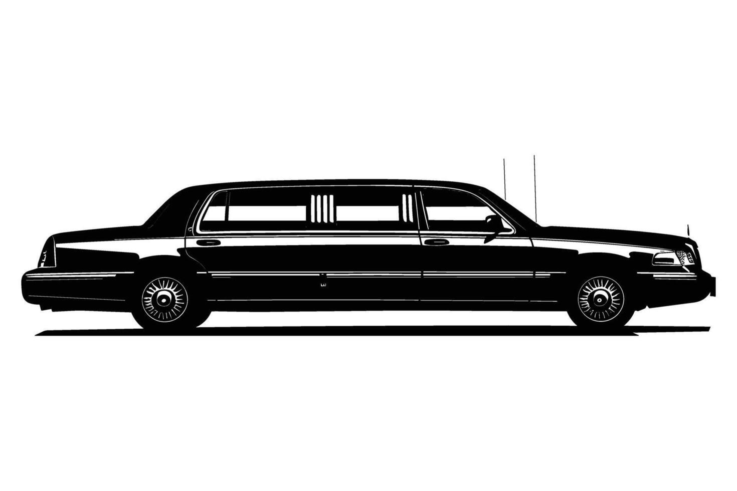 Limousine car Silhouette vector