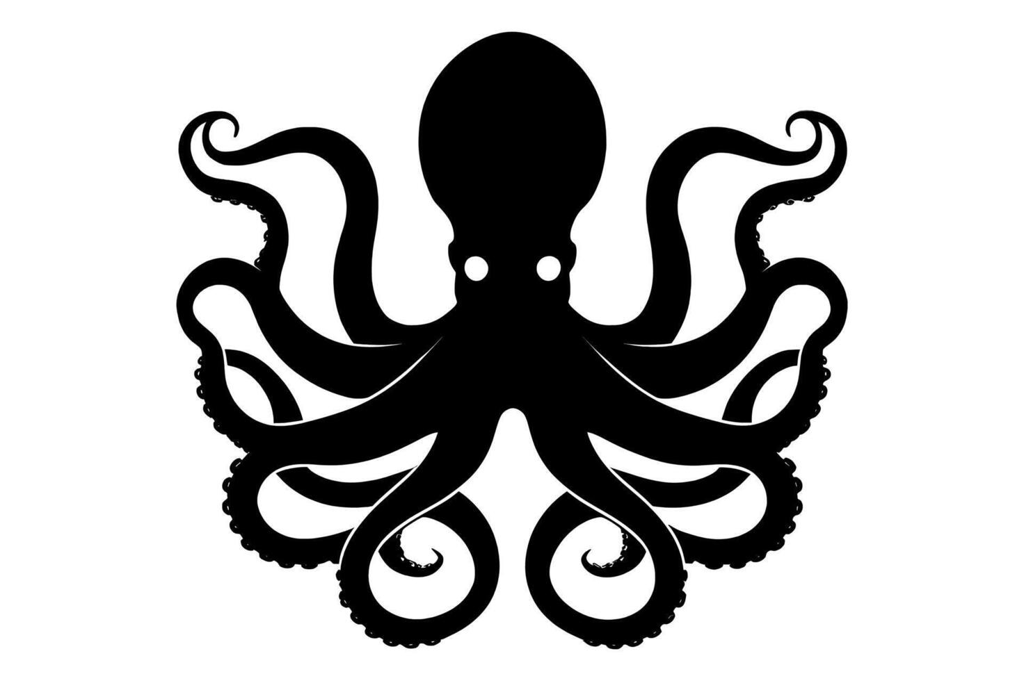 octopus silhouette design vector