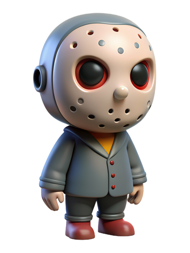Cute Masked Slasher 3d Illustration png