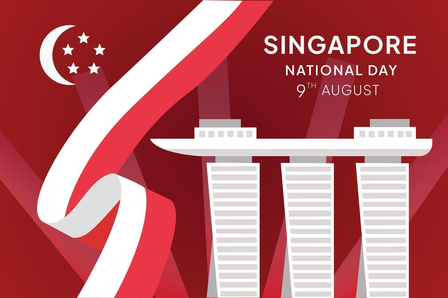 Singapore's independence day Concept. Colored flat illustration isolated. vector
