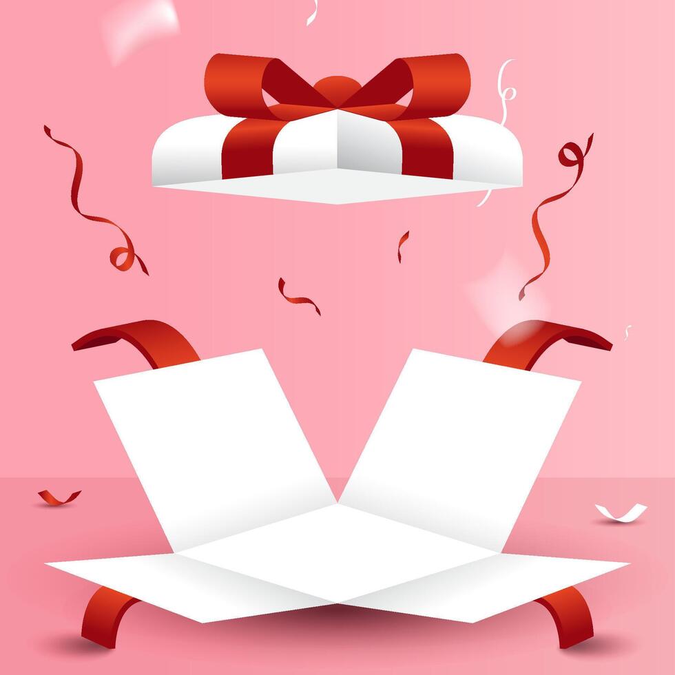 surprise gift box. releasing an explosion of confetti. vector