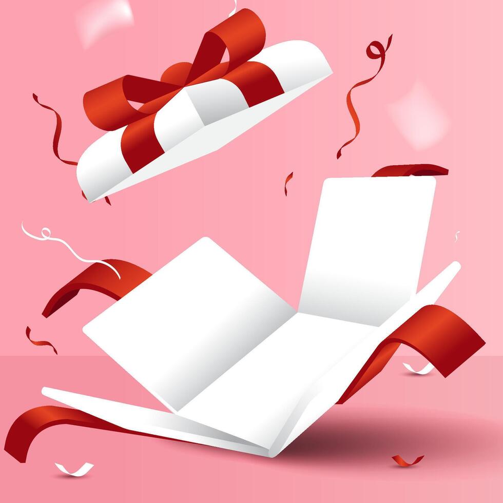 surprise gift box. releasing an explosion of confetti. vector