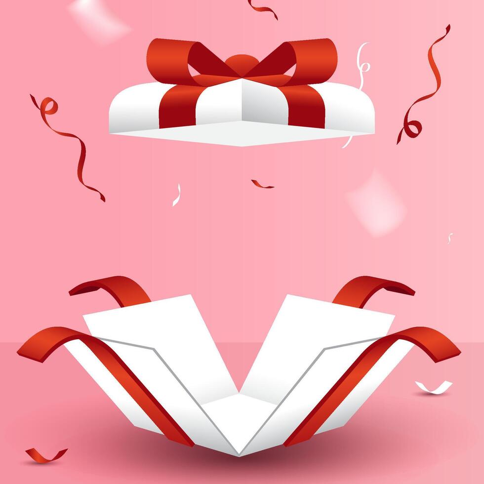 surprise gift box. releasing an explosion of confetti. vector