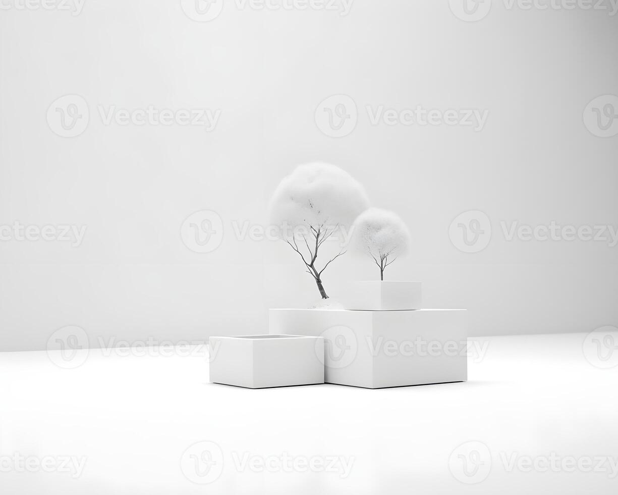 white wall empty room interior floor background modern light design. photo