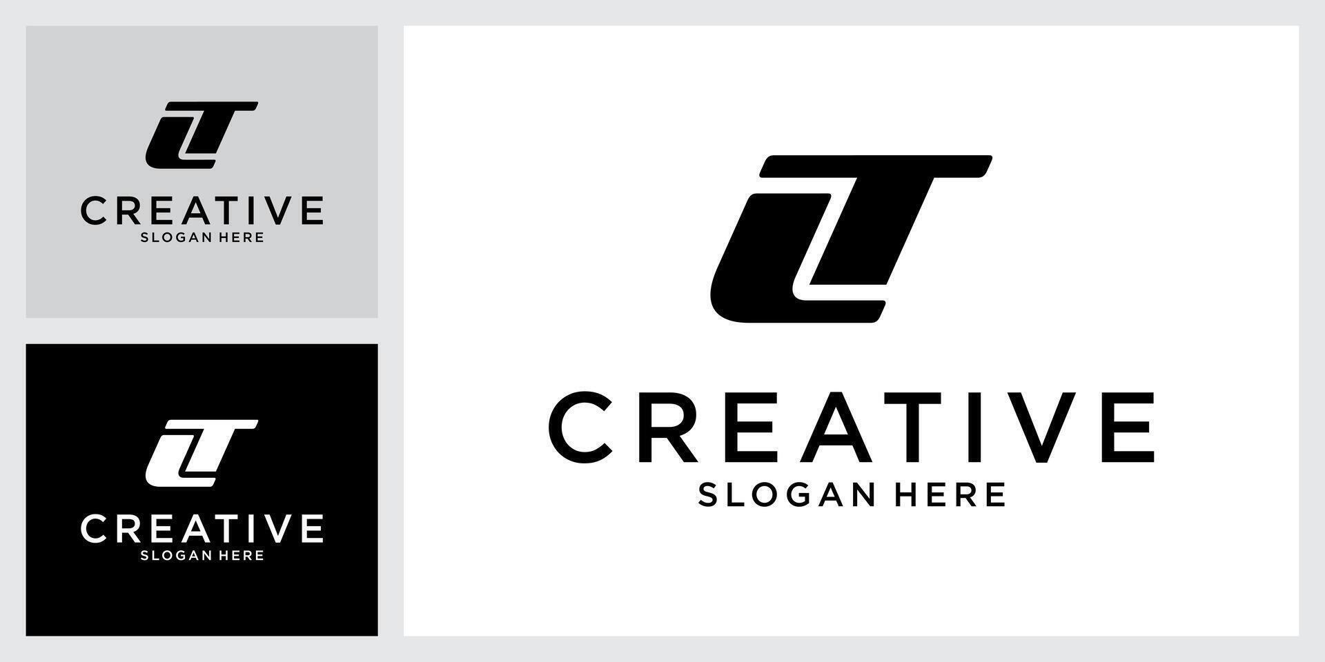 LT or TL initial letter logo design . vector