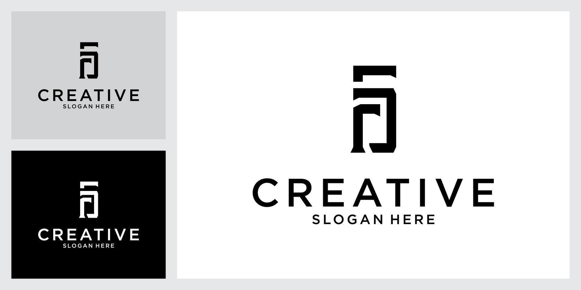 FD or DF initial letter logo design vector