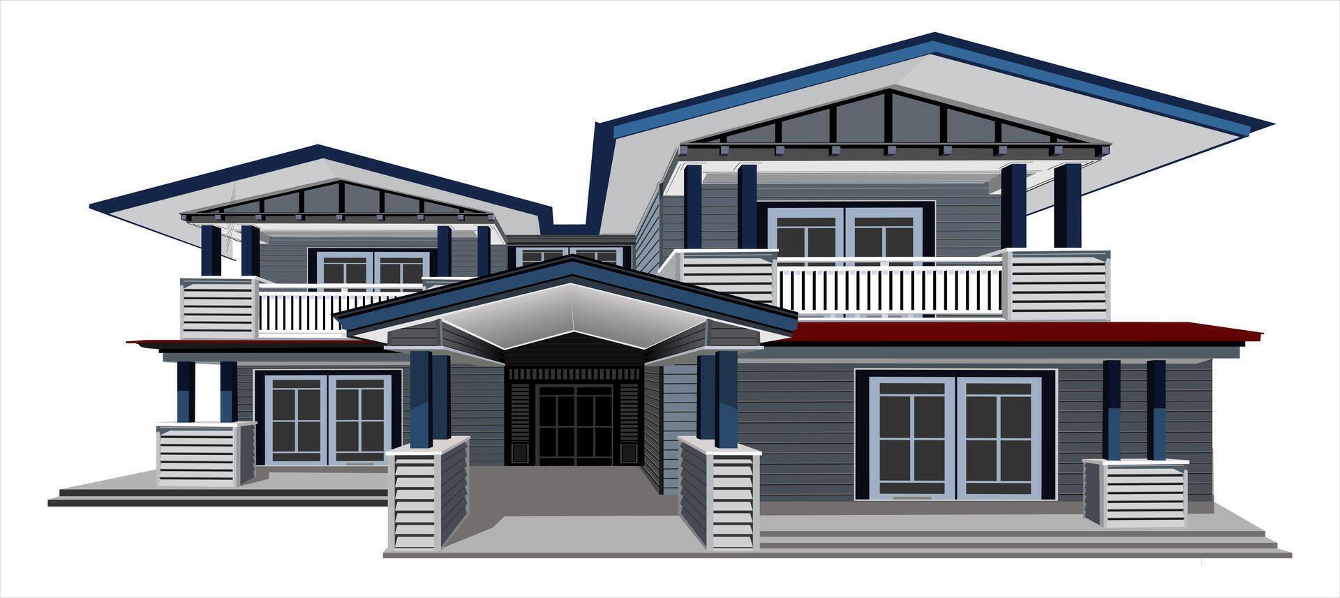 various pictures of modern houses vector