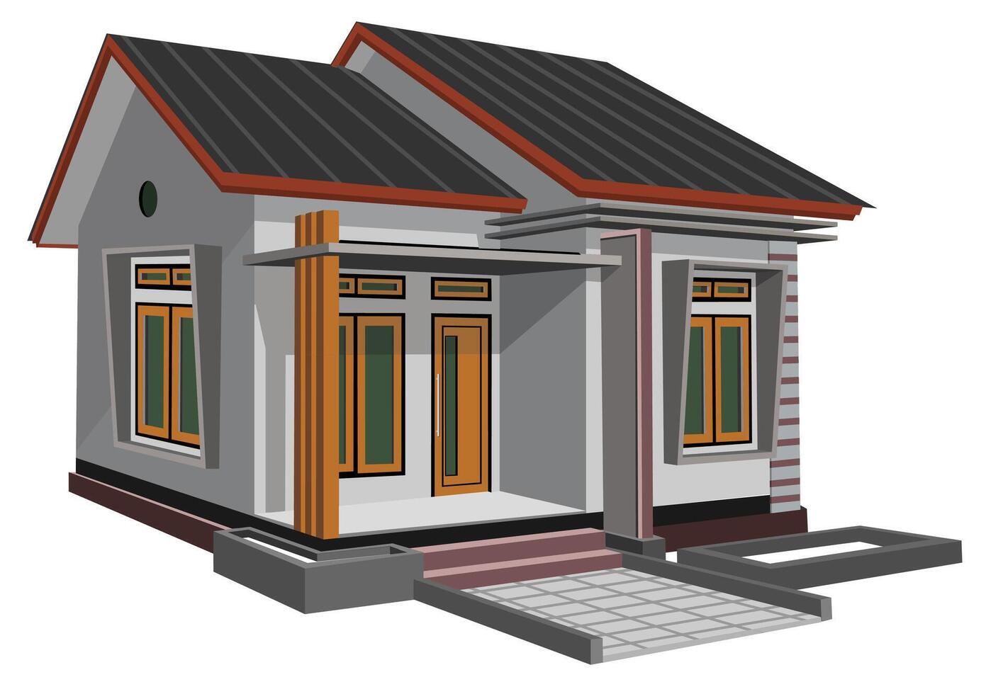various pictures of modern houses vector