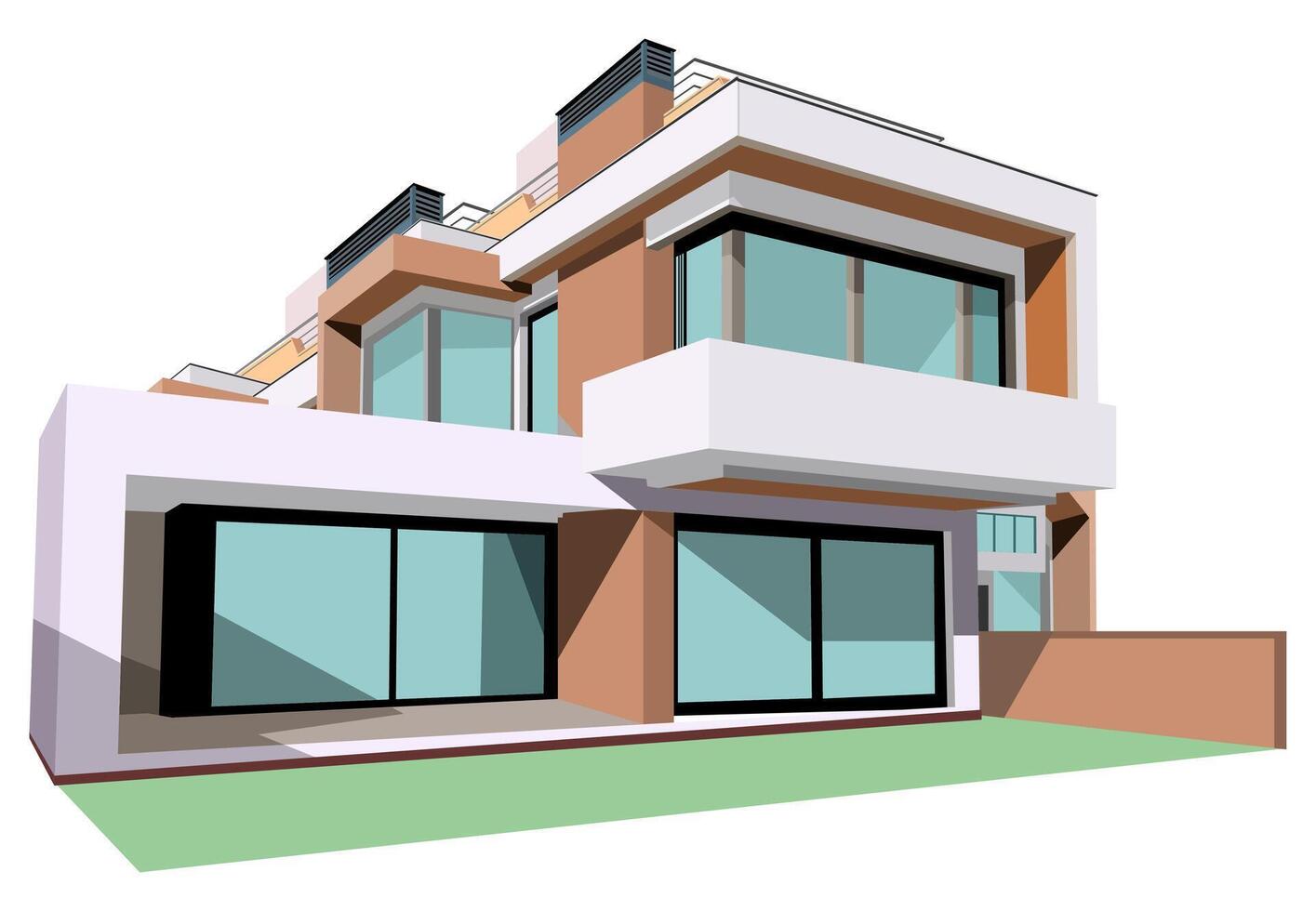 various pictures of modern houses vector