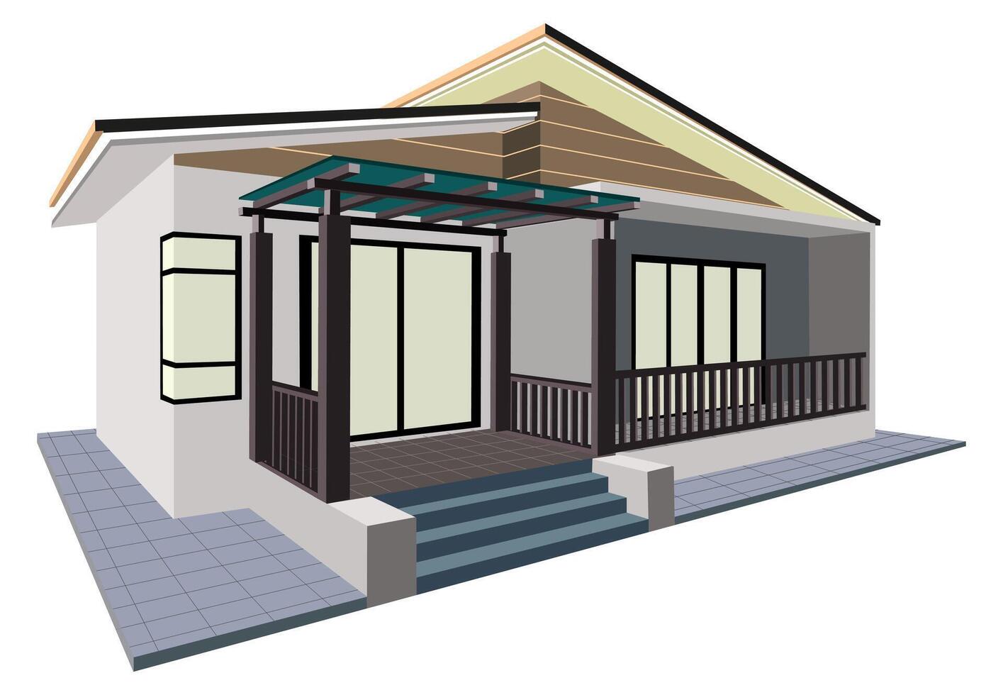 various pictures of modern houses vector