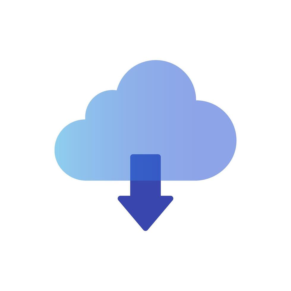 cloud with arrow down icon vector