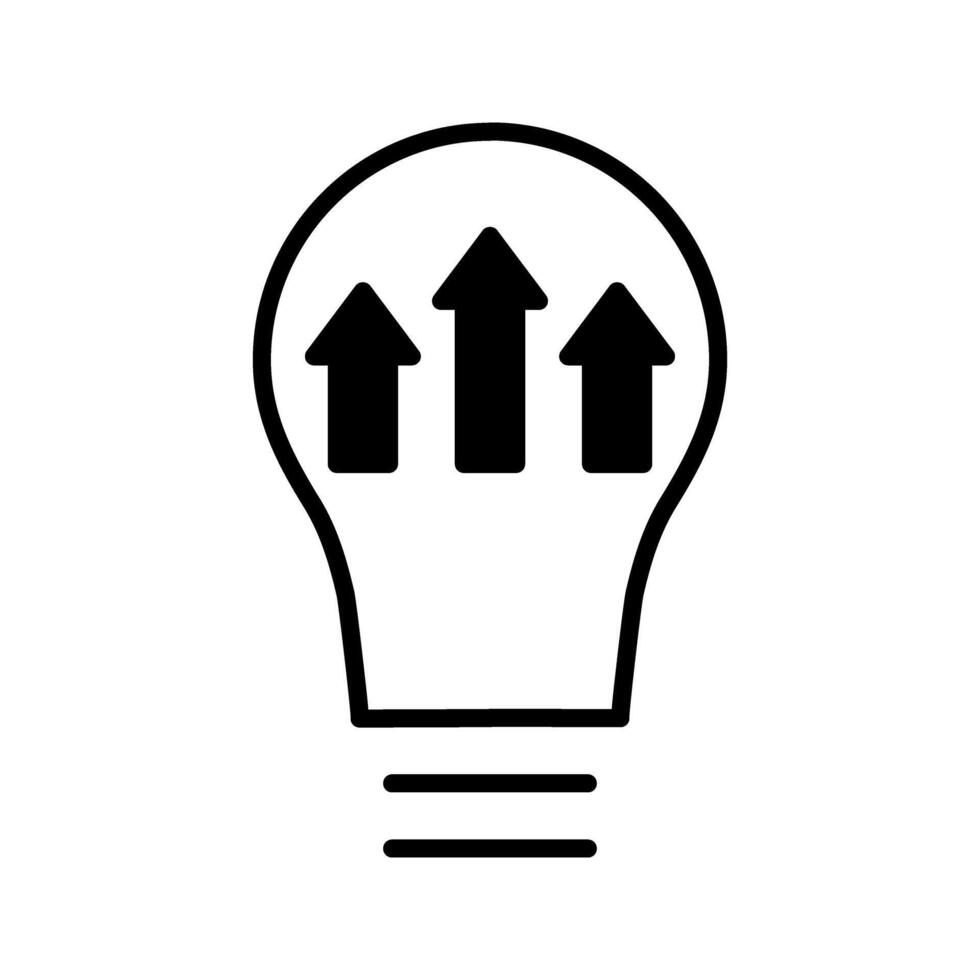 light bulb with arrow up icon vector