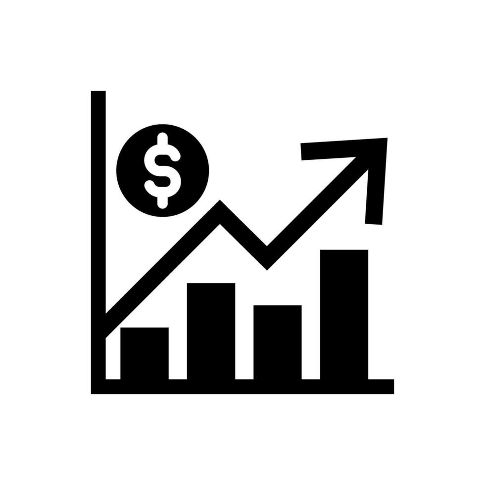 financial graph chart with arrow up icon vector