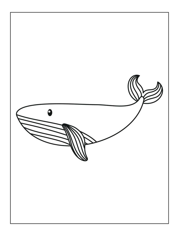 Hand Drawn Sea animal Outline Illustration for coloring page vector