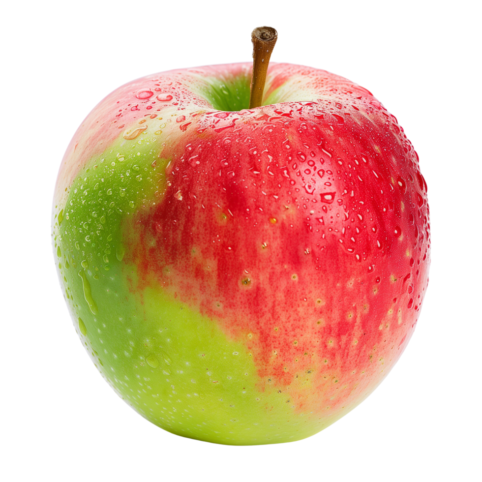 A single red and green apple, isolated on a transparent backgroundA single red and green apple, isolated on a transparent background png