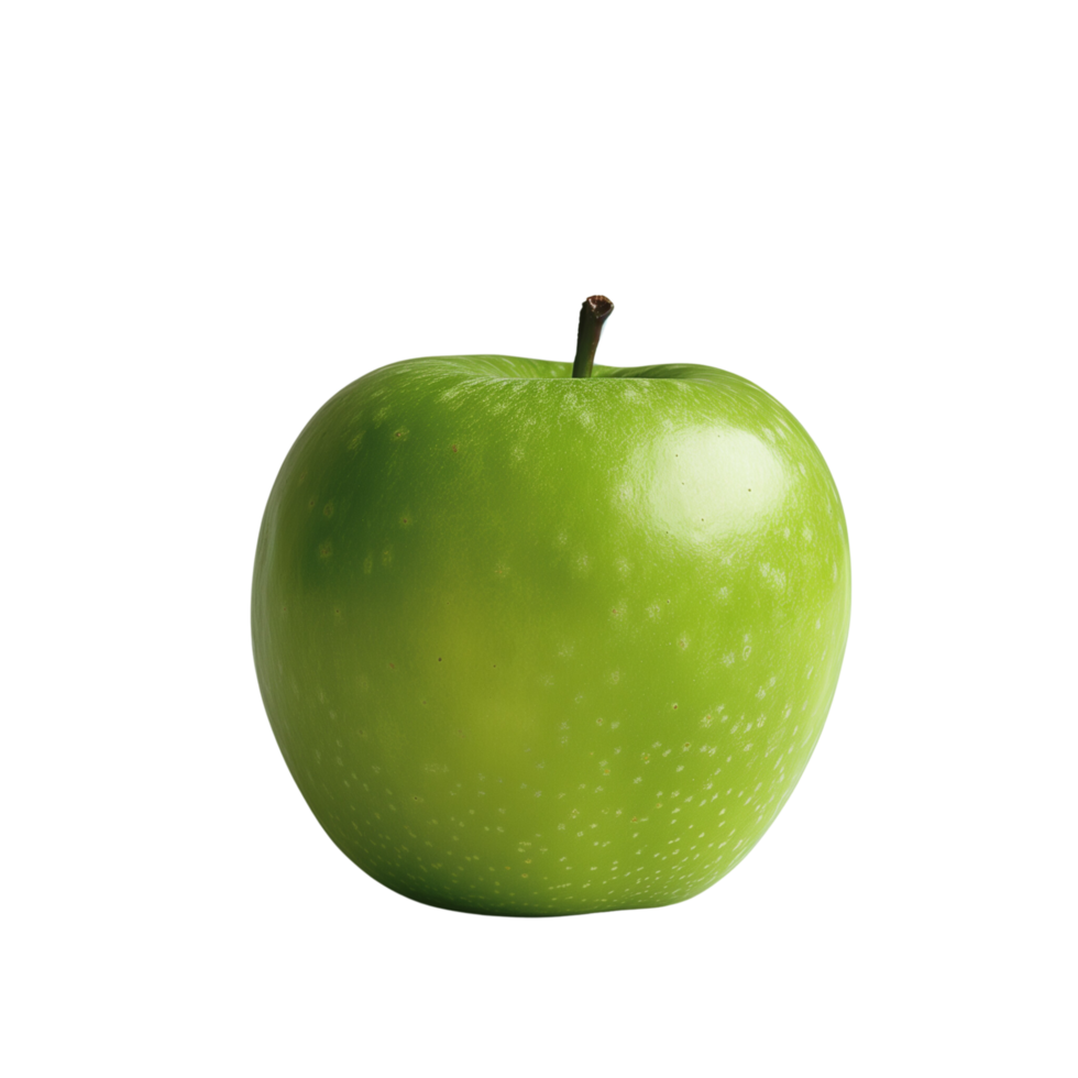 A single green apple isolated on a transparent background png