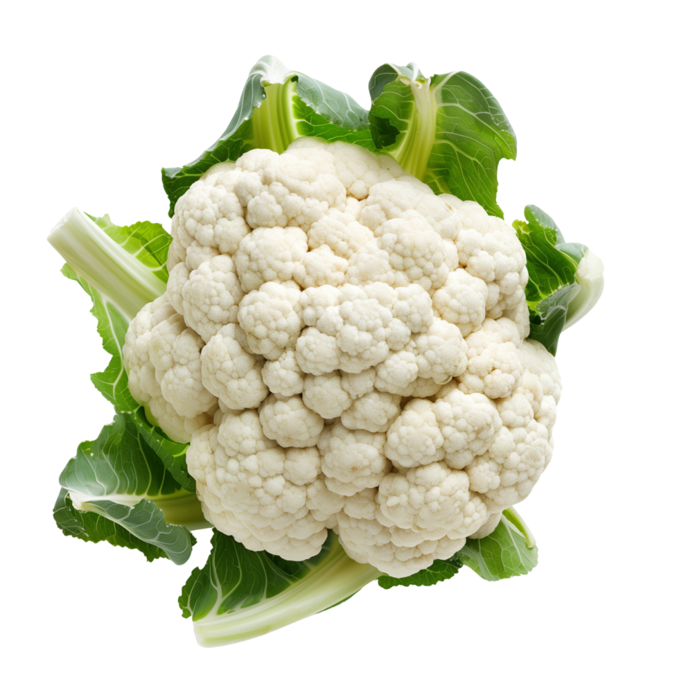 A single head of cauliflower isolated on a transparent background png