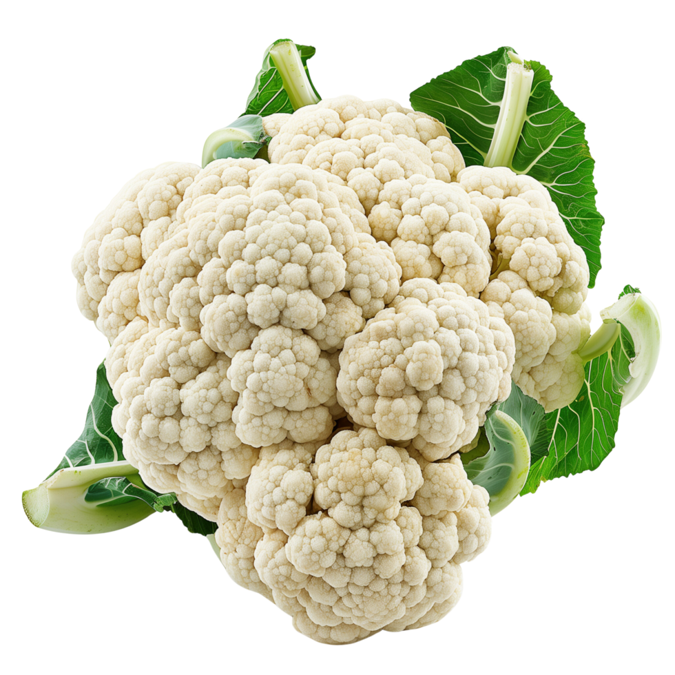 A single head of cauliflower isolated on a transparent background png