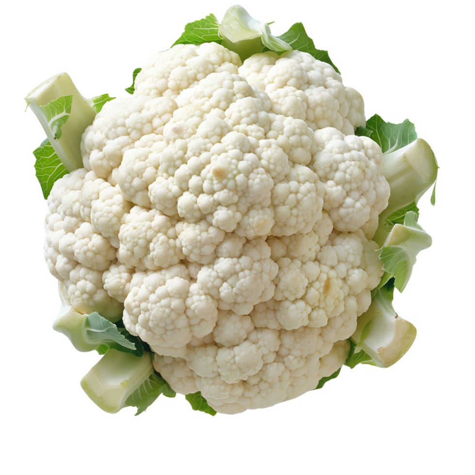 A single head of cauliflower isolated on a transparent background png