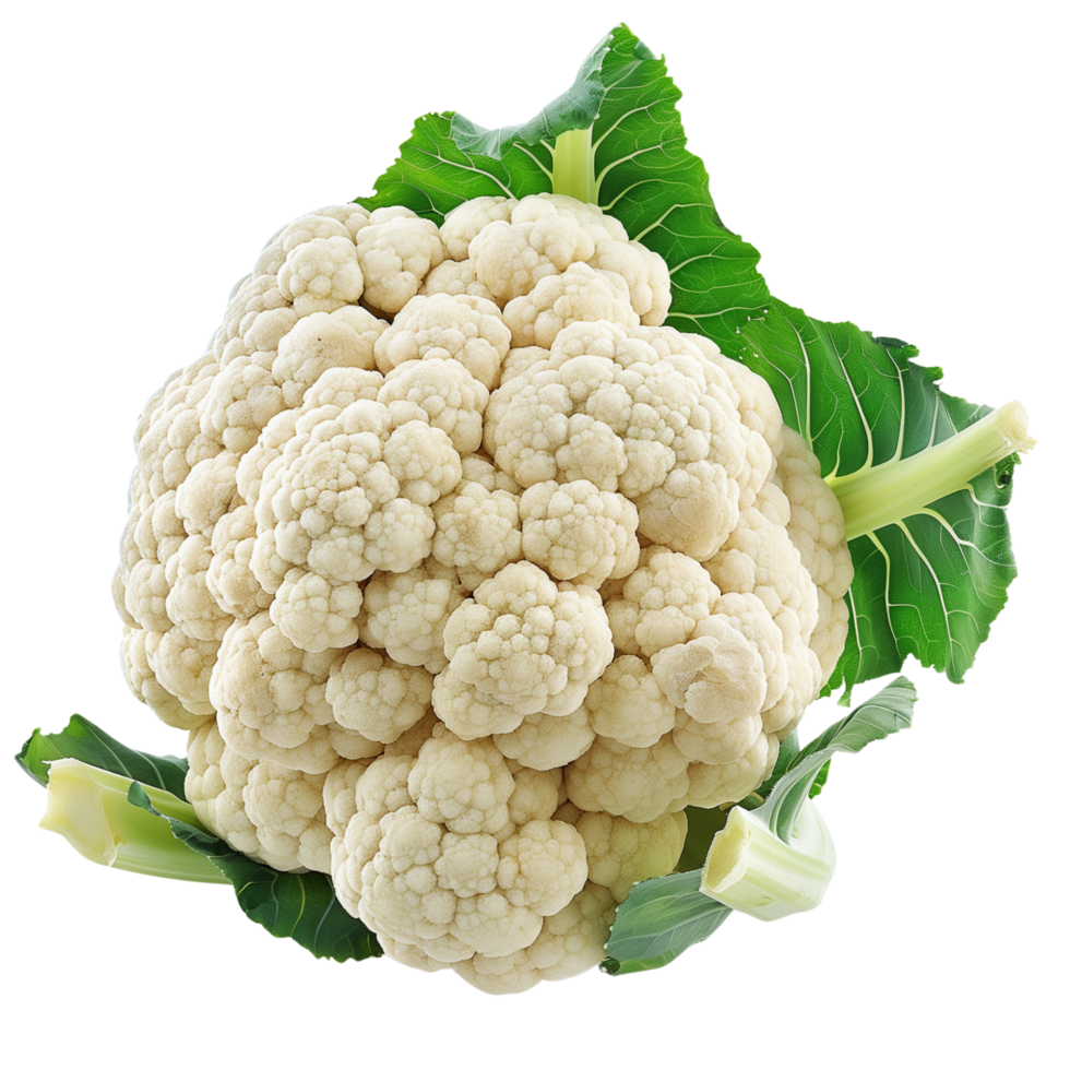 A single head of cauliflower isolated on a transparent background png