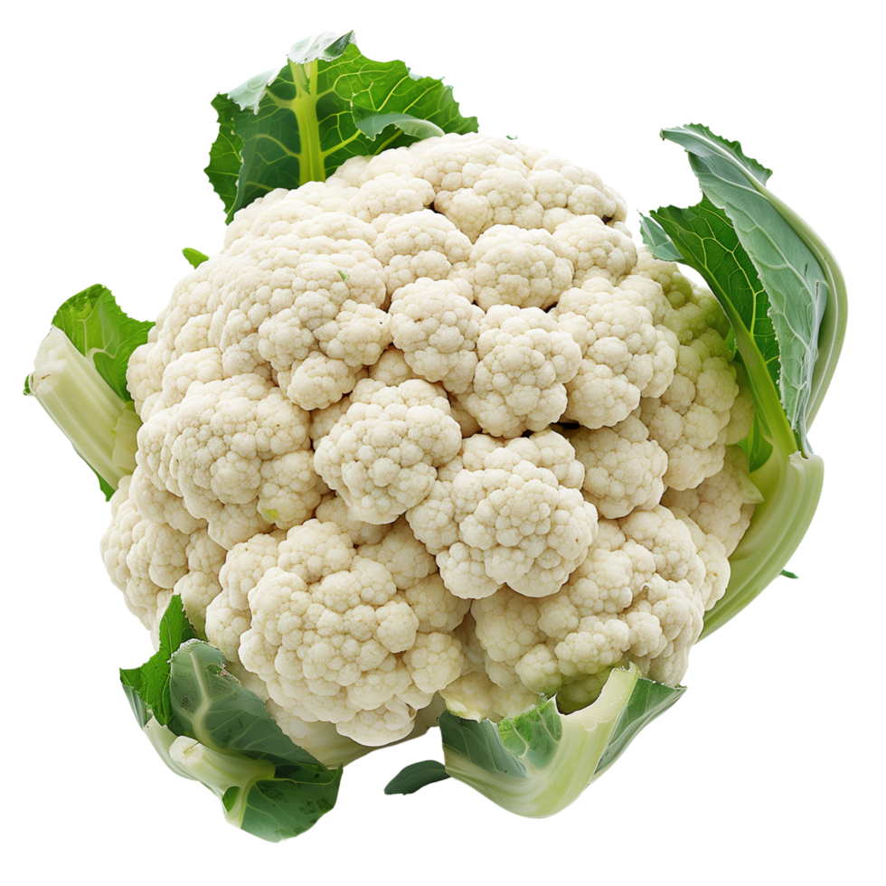 A single head of cauliflower isolated on a transparent background png