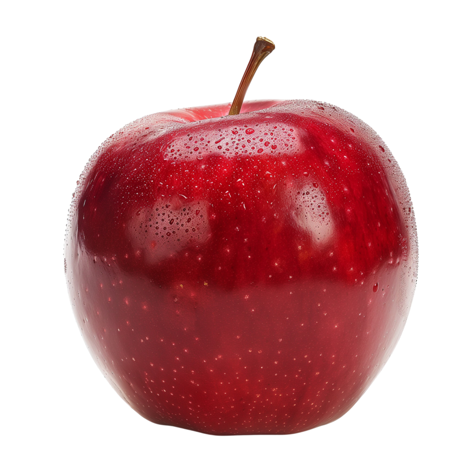 A single red apple isolated on a transparent background png