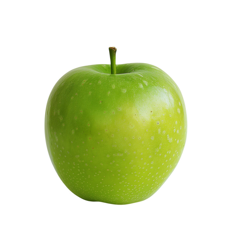 A single green apple isolated on a transparent background png