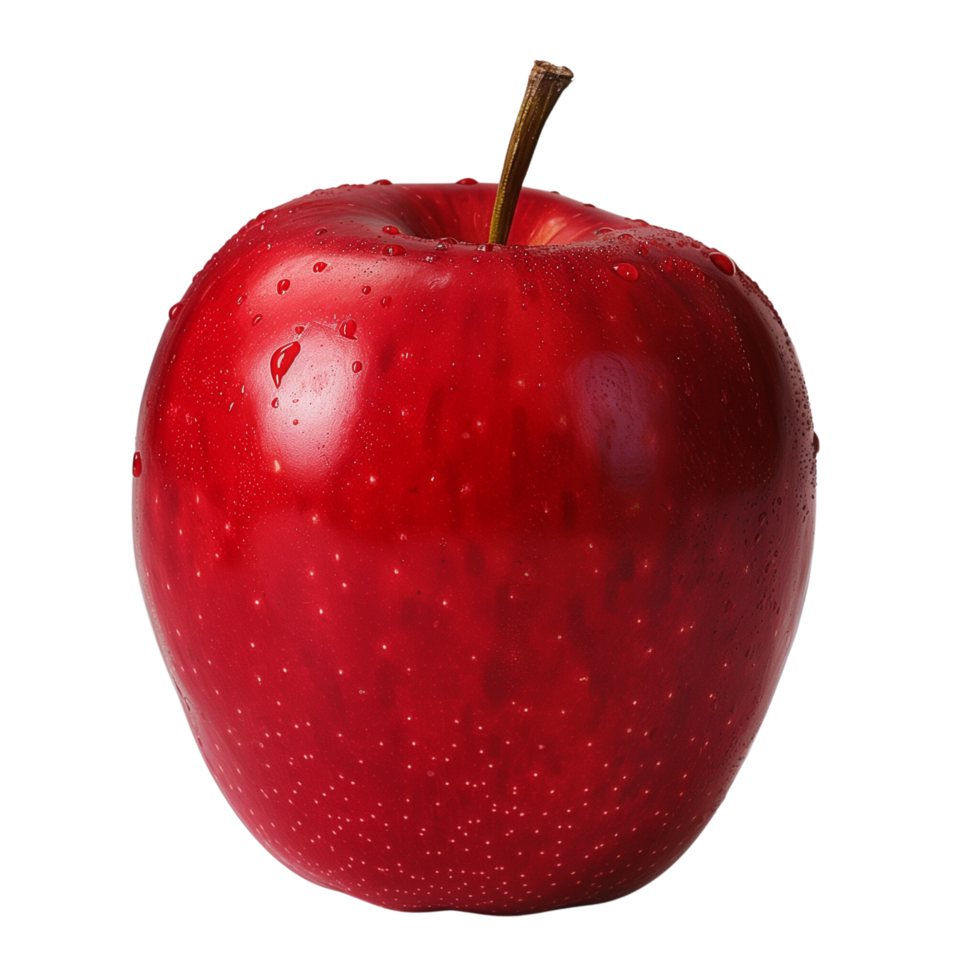 A single red apple isolated on a transparent background png