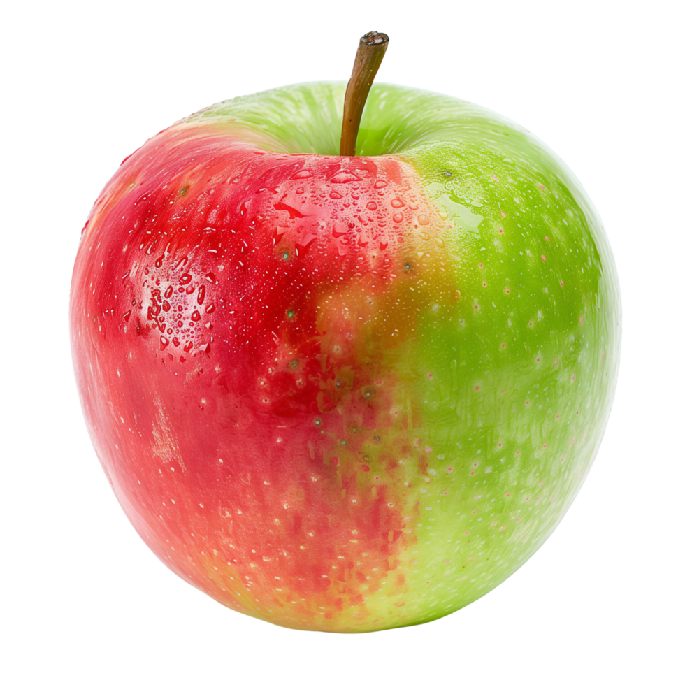 A single red and green apple, isolated on a transparent backgroundA single red and green apple, isolated on a transparent background png