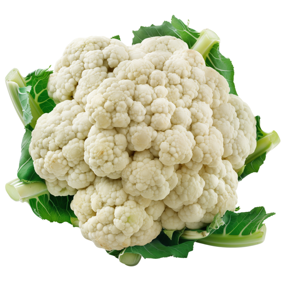 A single head of cauliflower isolated on a transparent background png