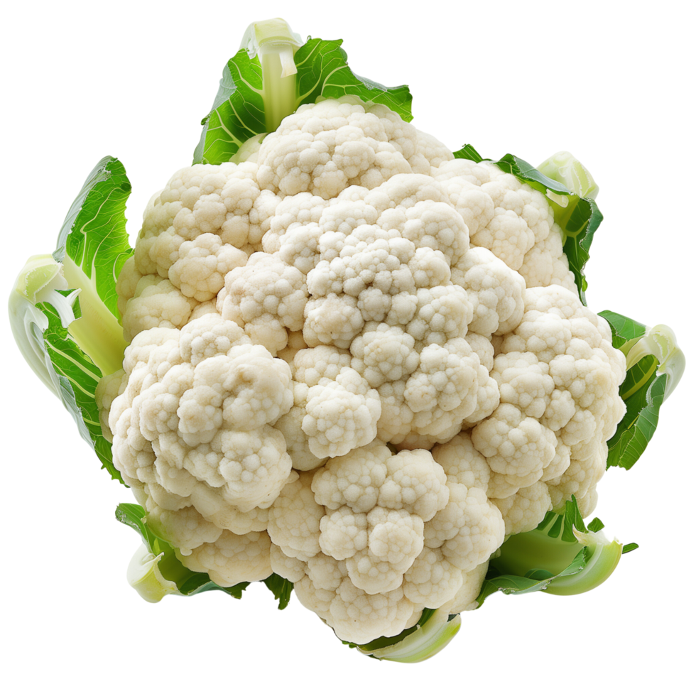 A single head of cauliflower isolated on a transparent background png