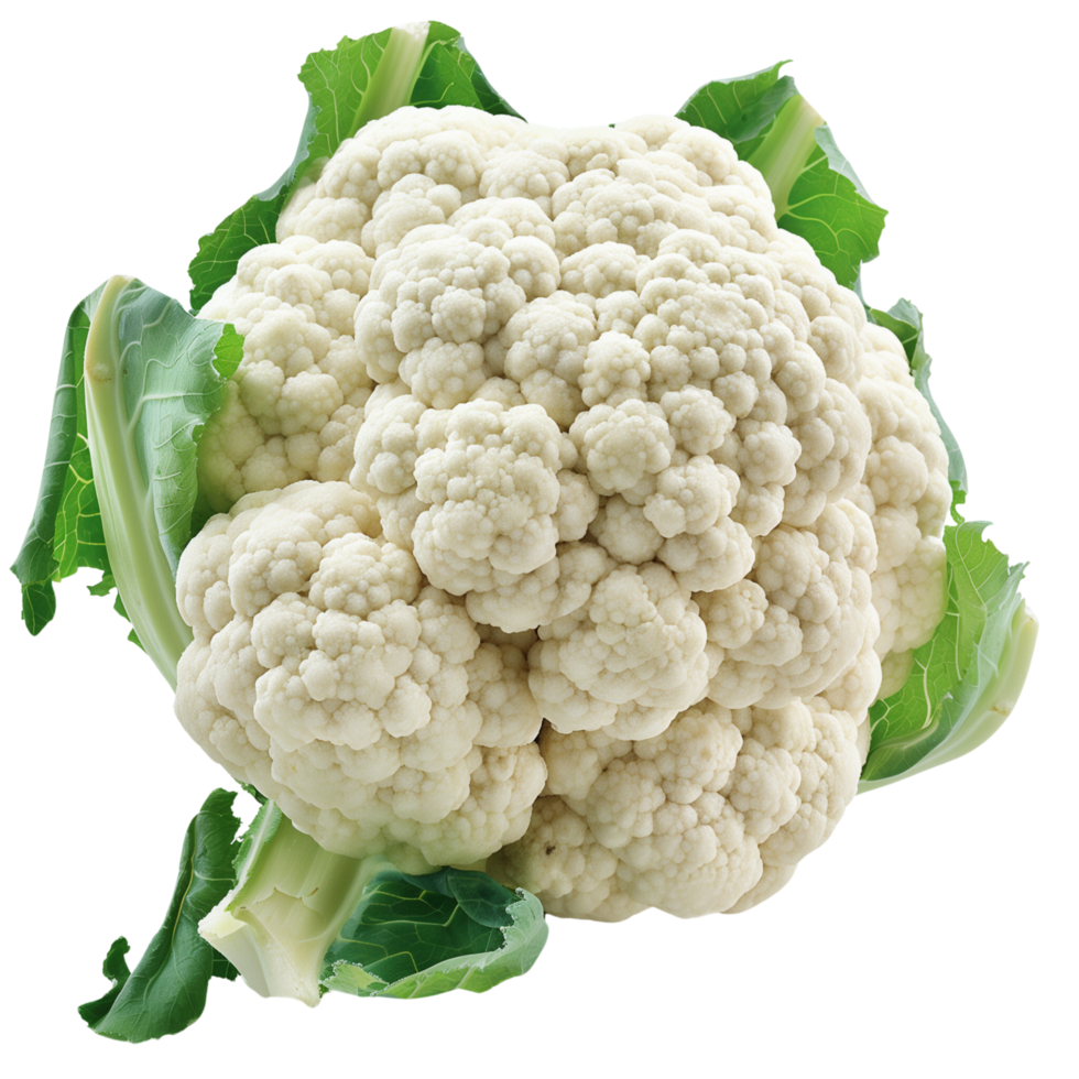 A single head of cauliflower isolated on a transparent background png