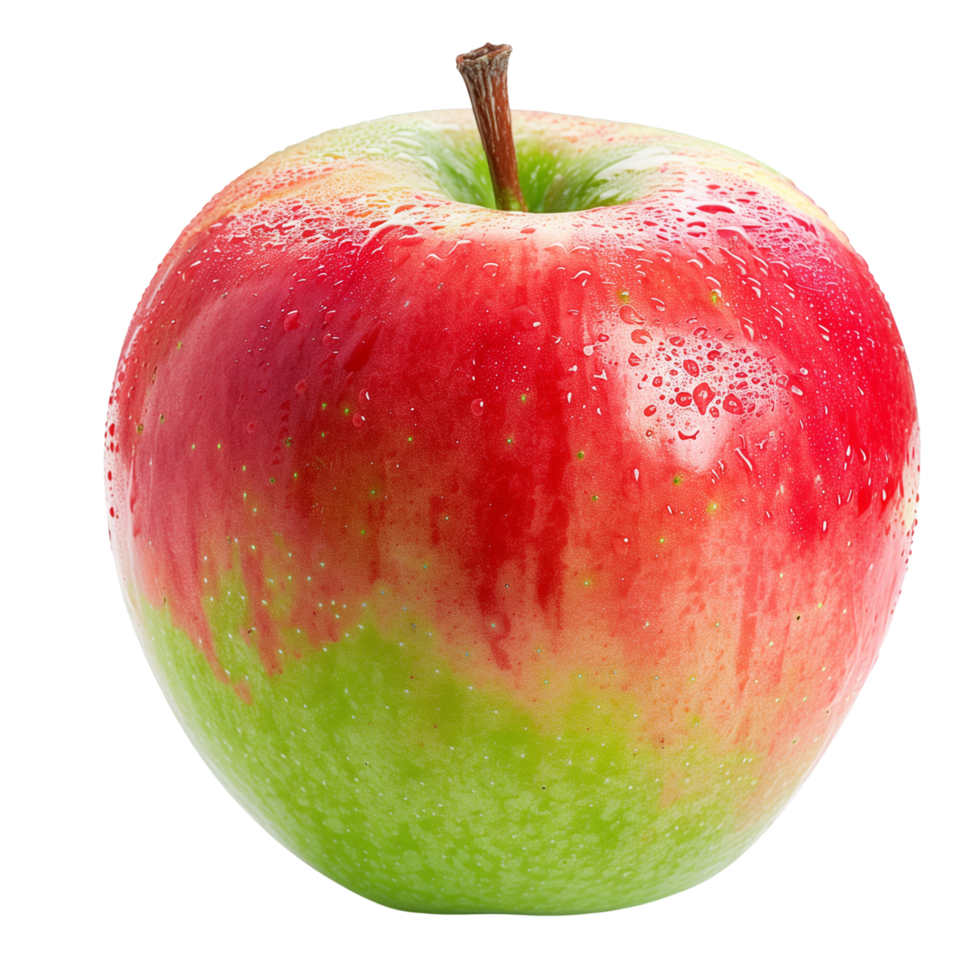 A single red and green apple, isolated on a transparent backgroundA single red and green apple, isolated on a transparent background png