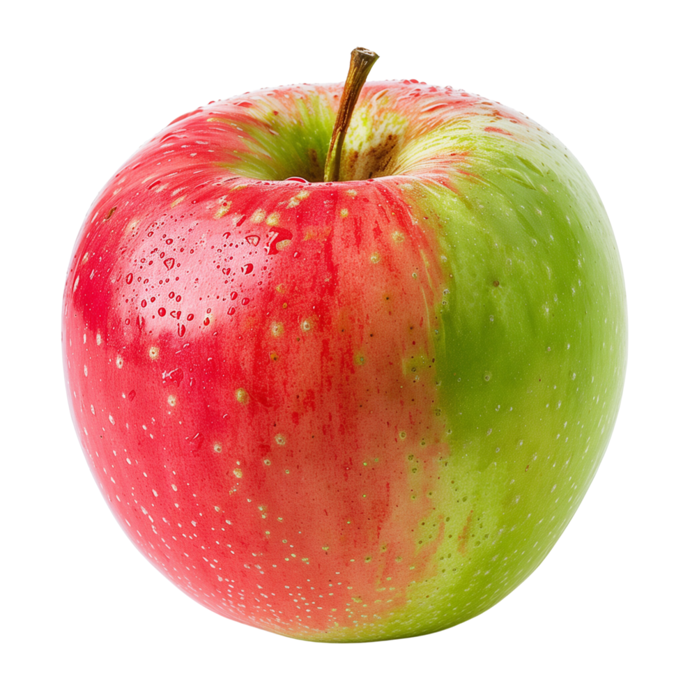 A single red and green apple, isolated on a transparent backgroundA single red and green apple, isolated on a transparent background png