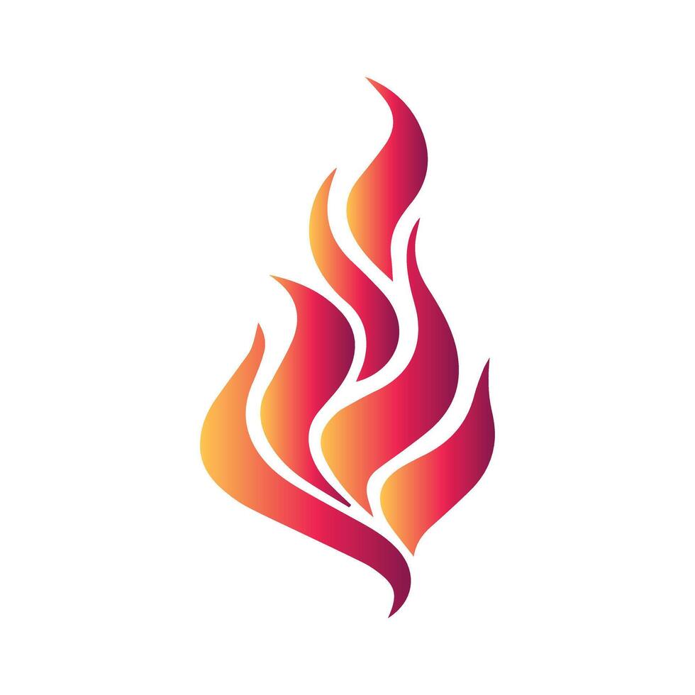 Red Flame Symbol Fire, flame. Red flame in abstract style on white background. Flat fire. Modern art isolated graphic. Fire sign Illustration vector