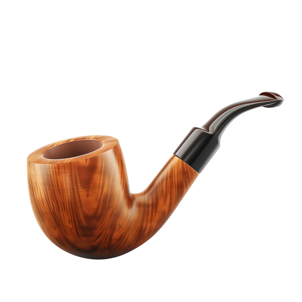 An elegant smoking pipe, isolated on a transparent background png