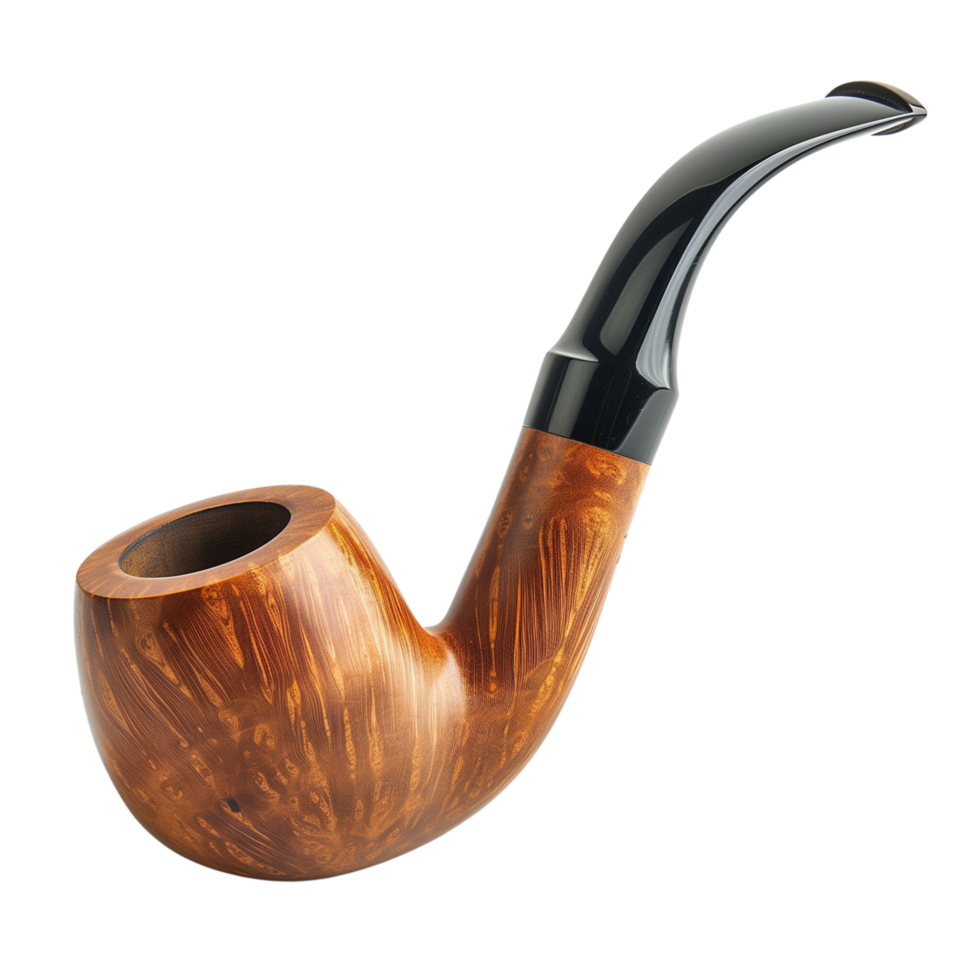 An elegant smoking pipe, isolated on a transparent background png